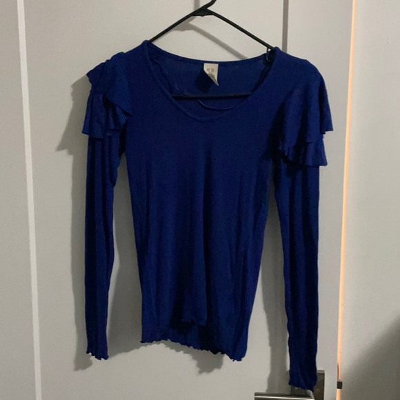 Free People Ruffle Shoulder Top - Picture 1 of 4